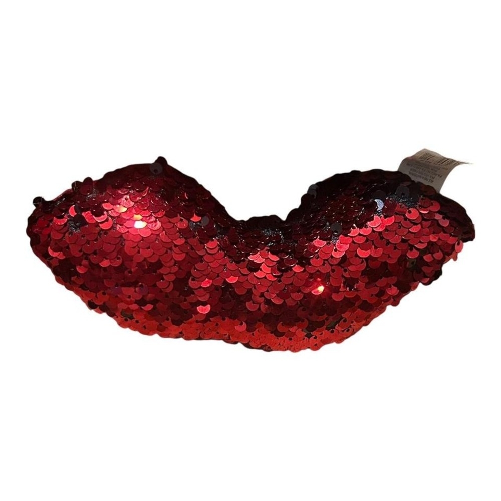 Red Sequin Lips Decorative Throw Pillow Fun Accent‎ Decor